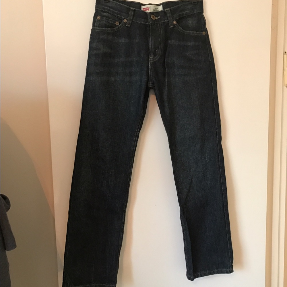 Boys Levi's 514 Straight Dark Wash Jeans Size 14 Reg
